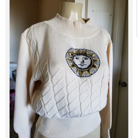 Rare Vintage Louis Feraud silk wool sun sweater medium - Picture 13 of 13